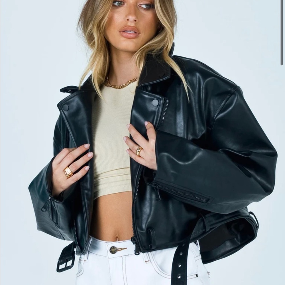 Princess Polly Staten Island leather jacket NWT